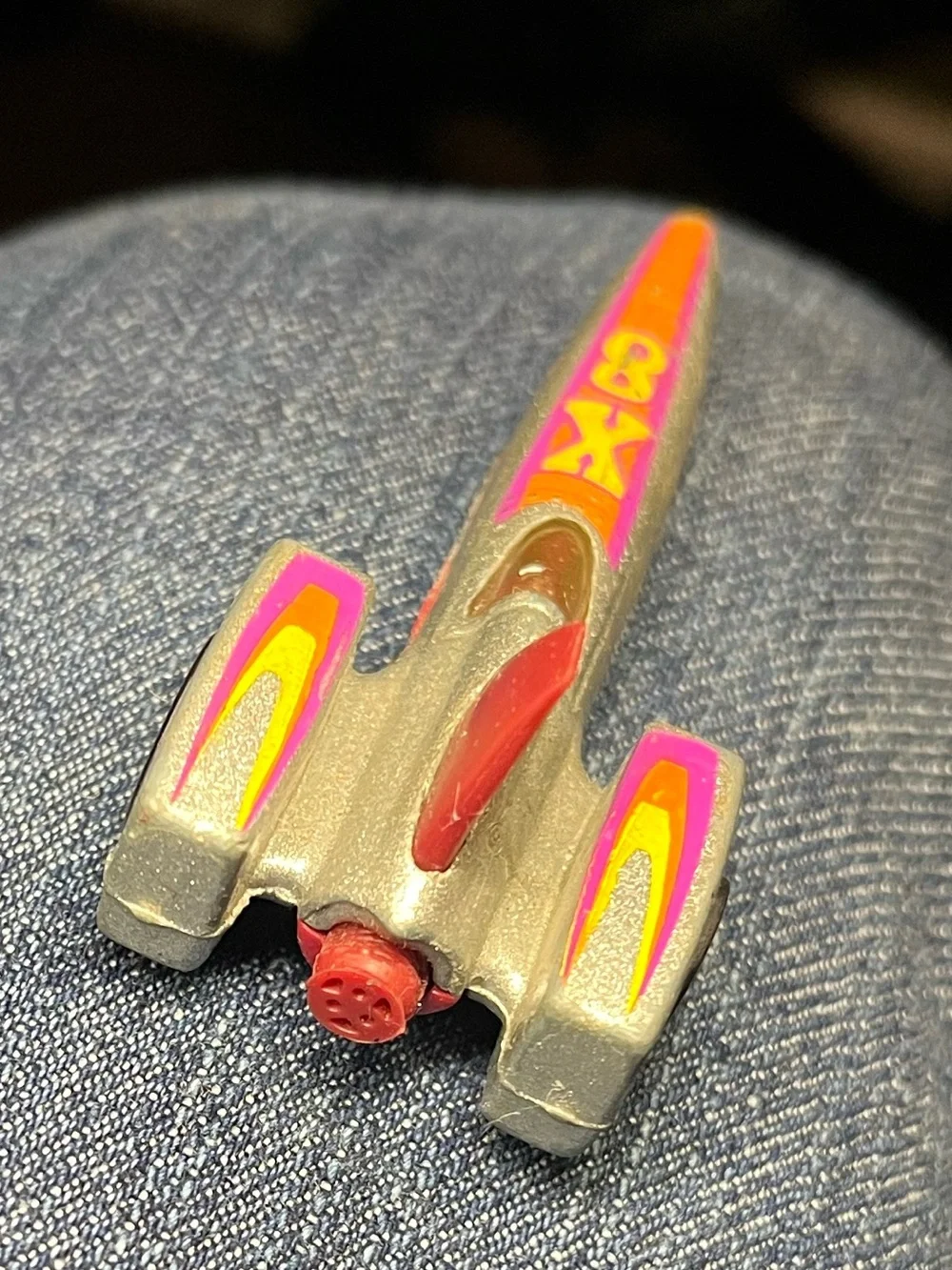 a vintage 1979 Mattel Hot Wheels Tricar X8 die-cast toy car